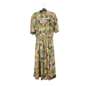 Carol Anderson Women's Vintage 80's Tropical Print Midi Dress - 18